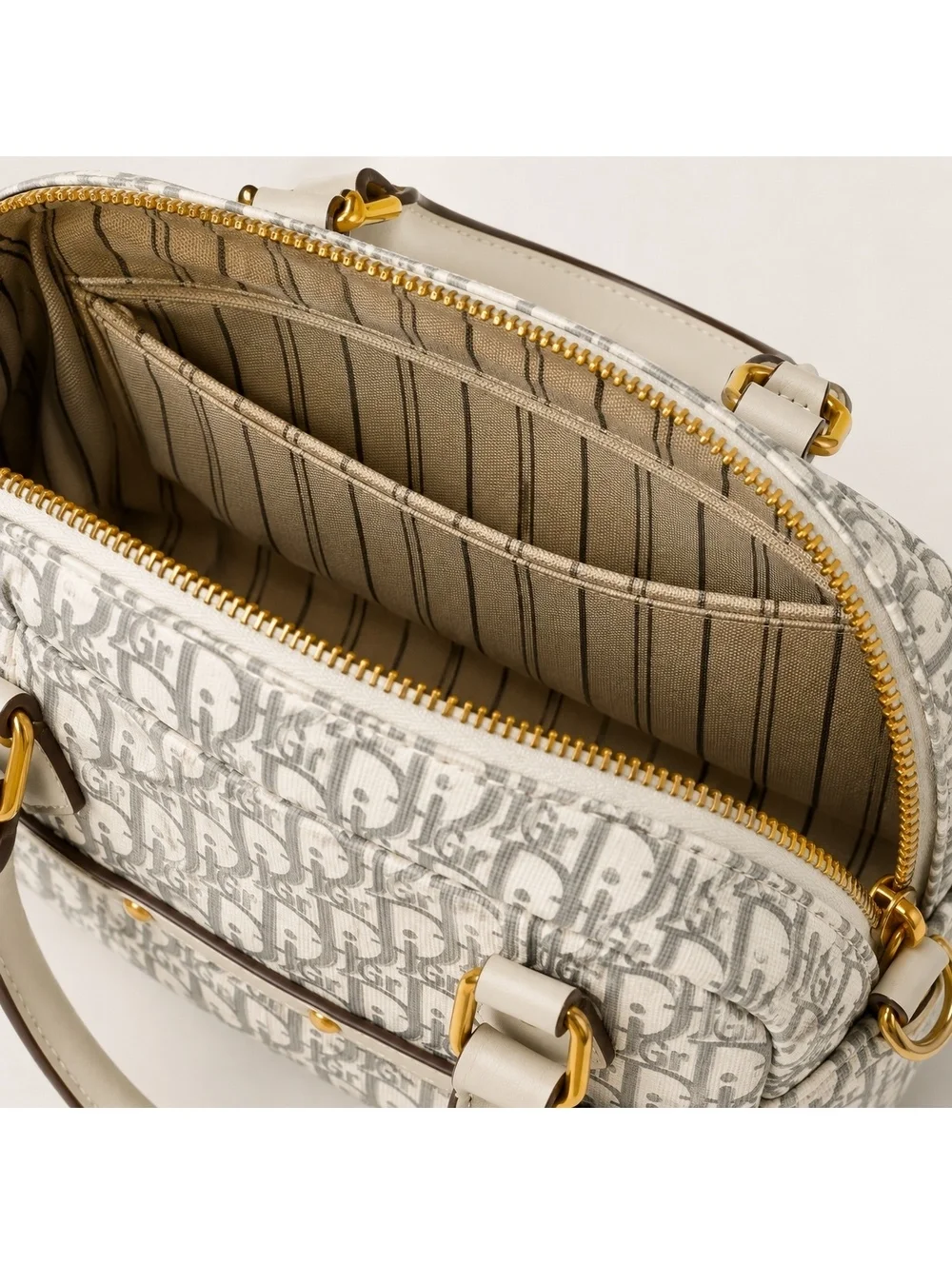 Monogram Boston Satchel Bag with Adjustable Crossbody Strap Gold Studded